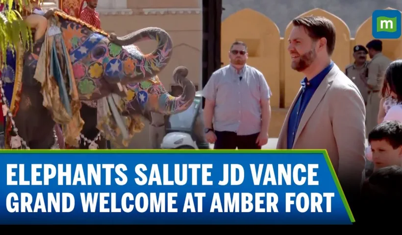 US Vice President JD Vance Receives Grand Welcome at India's Amber Fort with Family