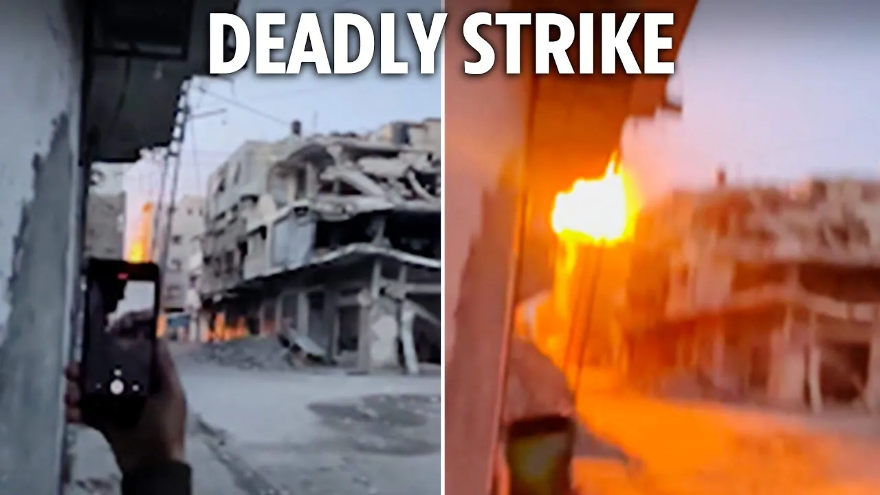 Moment Israeli missile strike rocks Gaza City in huge explosion