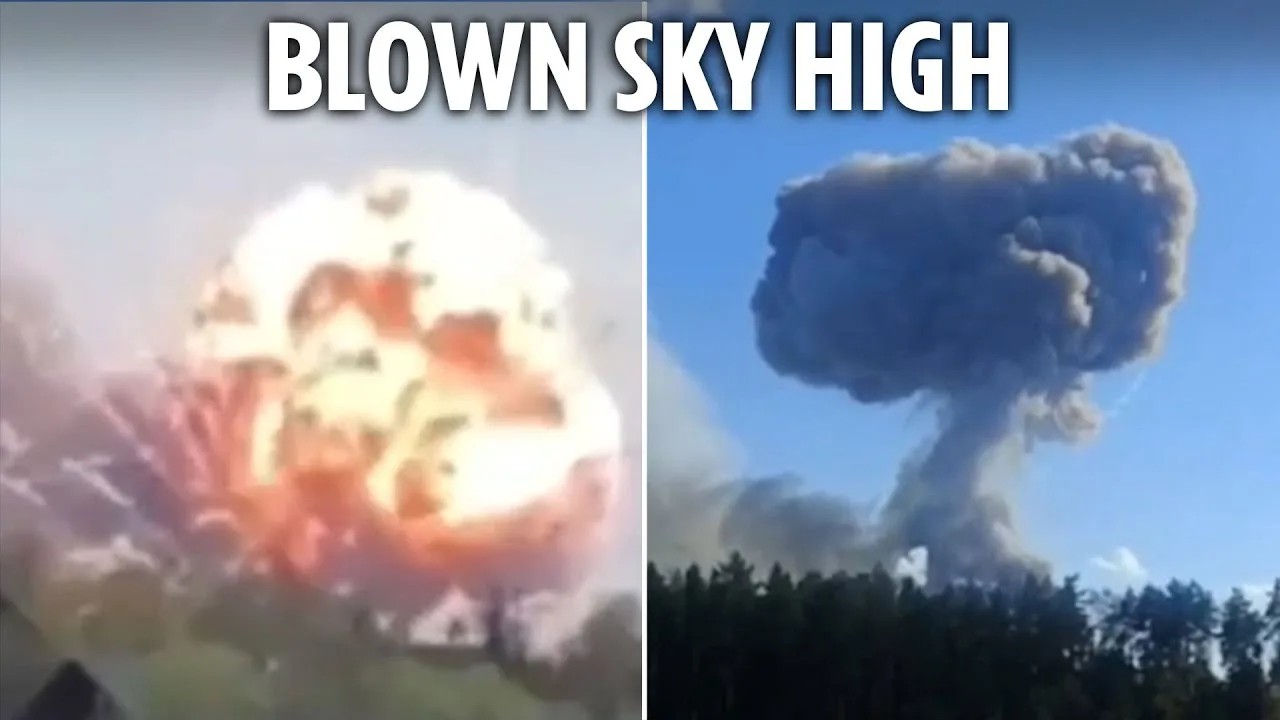 Mushroom cloud erupts as huge Putin ammo dump blown to bits by Ukraine