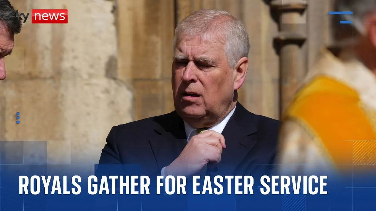Prince Andrew joins King and Queen at Easter Sunday church service