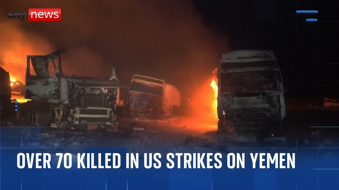 More than 70 people killed in US airstrikes on fuel port in Yemen