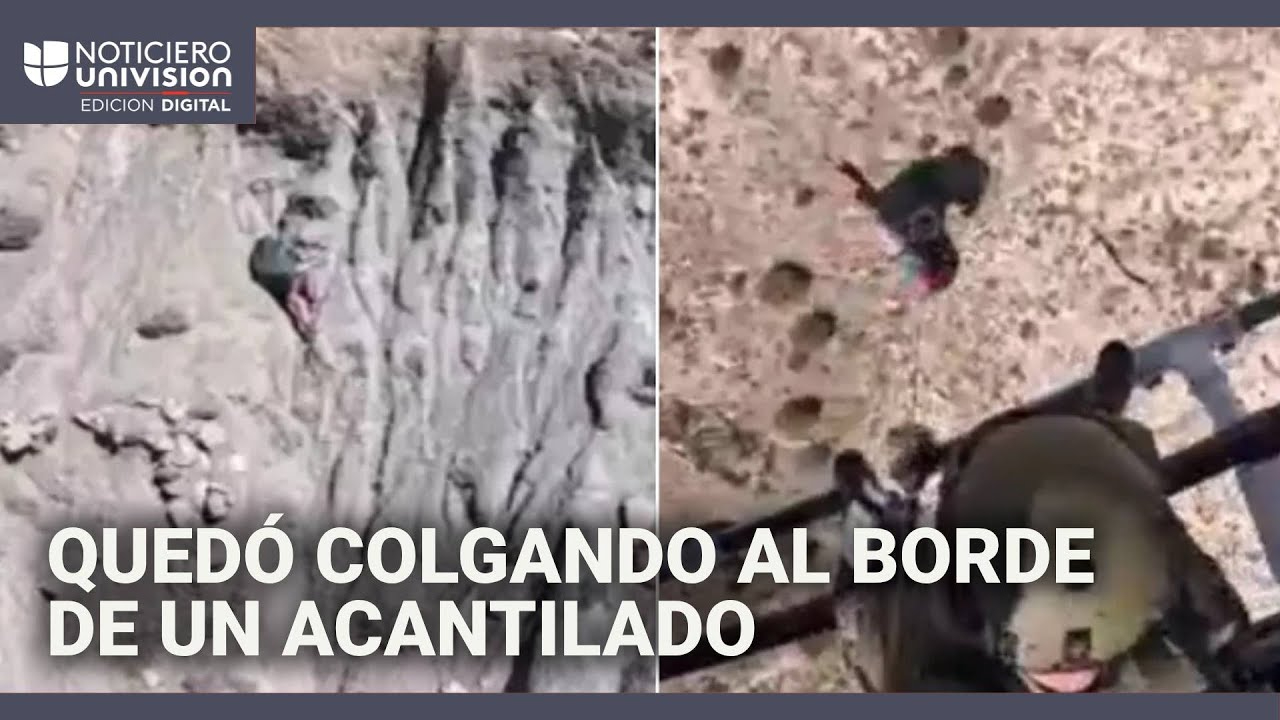 Mujer queda colgando al borde de un acantilado: el rescate desde un helicóptero quedó en video