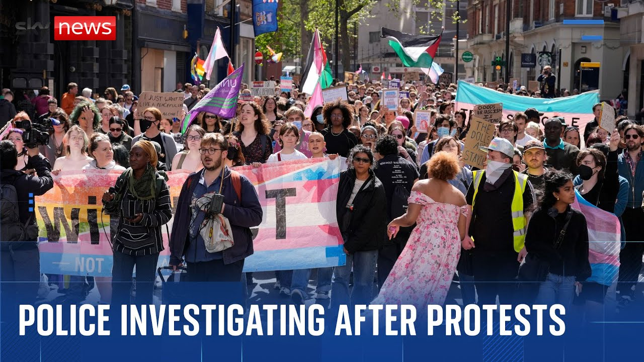 Trans rights activists gather after Supreme Court ruling on definition of a woman